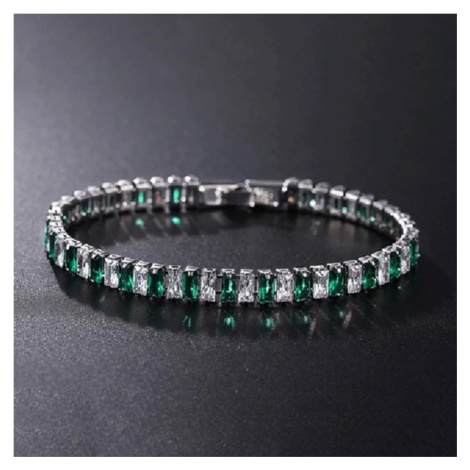 Sisi Jewelry Náramek se zirkony Rafaela Smaragd NR2135-H167-M(10)/17 Zelená 17 cm