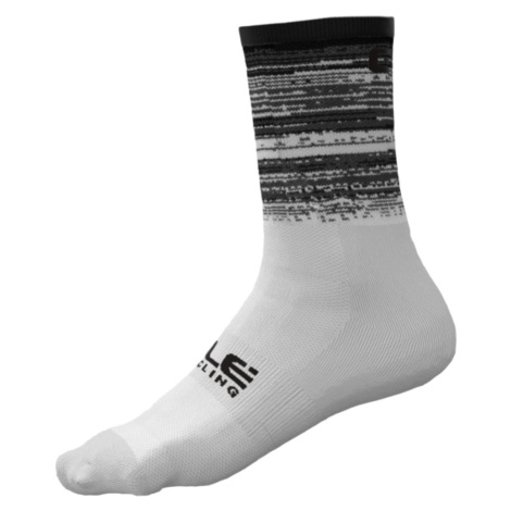 ALÉ Cyklistické ponožky klasické - SCANNER - bílá/černá