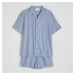 Reserved - Dvoudílná pyžamová souprava z viskózy - Modrá
