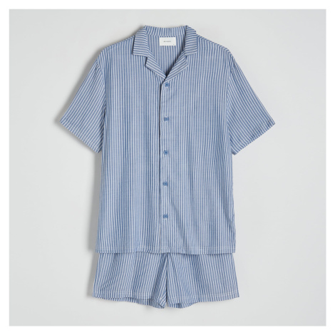 Reserved - Dvoudílná pyžamová souprava z viskózy - Modrá