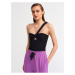 Dilvin 10168 One Shoulder Knitwear Bustier-black