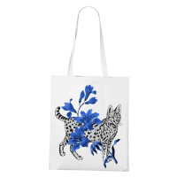 Plátěná taška s potiskem kočky a květin - perfektní dárek pro milovníky koček