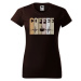 DOBRÝ TRIKO Dámské tričko s potiskem Tep srdce coffee Barva: Kávová