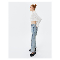 Koton Tassel Detail Straight Jeans Jeans Straight Asymmetric Leg - Eve Jean