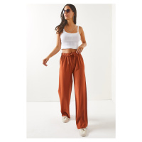 Olalook Women's Onion Skin Belted Elastic Waist Palazzo Airobin Pants