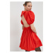 Šaty Red Valentino oranžová barva, mini