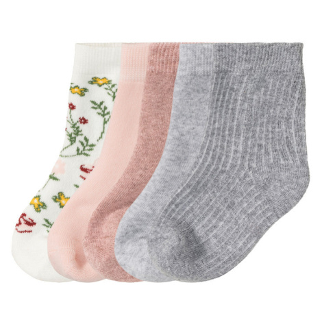lupilu® Dívčí termo ponožky, 5 párů (vzor / bílá / světle růžová / šedá)