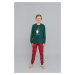 Chlapecké pyžamo Narwik, dlouhý rukáv, dlouhé nohavice - zelená/potisk