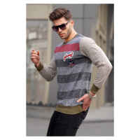 Madmext Anthracite Striped Men's Sweatshirt 1691