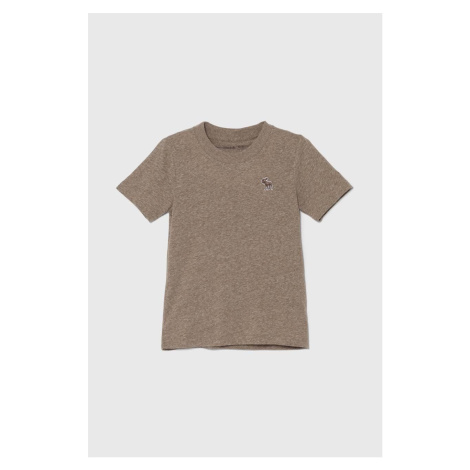Dětské tričko Abercrombie & Fitch béžová barva, s aplikací