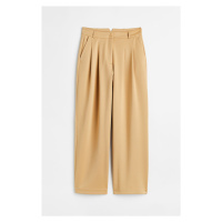 H & M - Elegantní žerzejové kalhoty - béžová