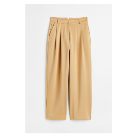 H & M - Elegantní žerzejové kalhoty - béžová H&M
