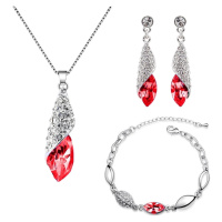 Sisi Jewelry Souprava náhrdelníku, náušnic a náramku Elegance Garnet SET2029-AHSET4156(9) Červen