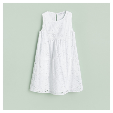 Reserved - Šaty s ažurovým zdobením - Bílá