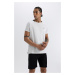 DEFACTO Fit Standard Fit Crew Neck Athlete Heavy Fabric Short Sleeve T-Shirt