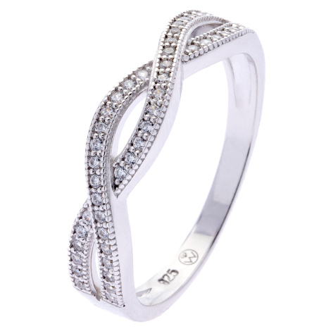 Oliver Weber Půvabný stříbrný prsten se zirkony Promise 63344 54 mm