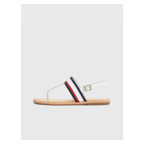 Bílé dámské kožené sandály Tommy Hilfiger