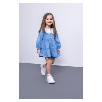 DEFACTO Baby Girl Wide Lace Collar Long Sleeve Jean Dress