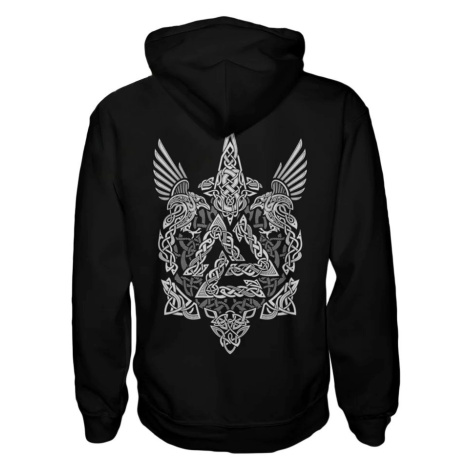 Naav VALKNUT vikingská černobílá mikina zipper - L