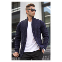 Madmext Navy Blue Knitted Cardigan 9053