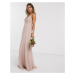 ASOS DESIGN Bridesmaid cami maxi dress with ruched bodice and tie waist-Pink