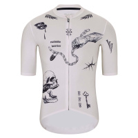 HOLOKOLO Cyklistický dres s krátkým rukávem - TATTOO ELITE - ivory/černá
