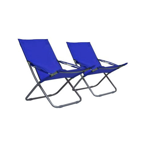 Skládací plážové židle 2 ks textil modré 47902