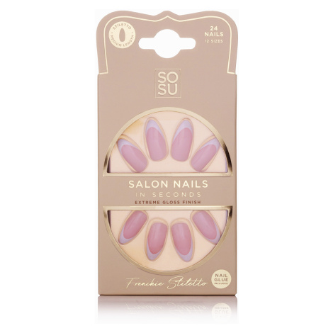 SOSU Cosmetics Umělé nehty Frenchie (Salon Nails) 24 ks