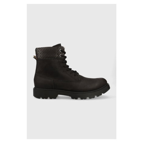 Semišové boty BOSS Adley pánské, černá barva, 50498357 Hugo Boss
