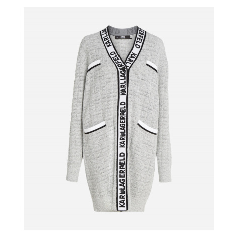 Svetr karl lagerfeld feminine boucle cardigan bílá