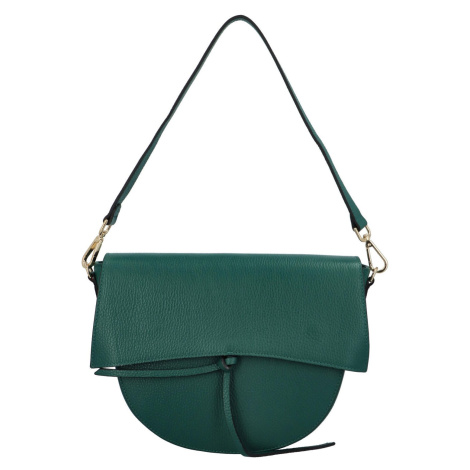 Dámská luxusní kožená malá kabelka Chiara, tmavě zelená Delami Vera Pelle