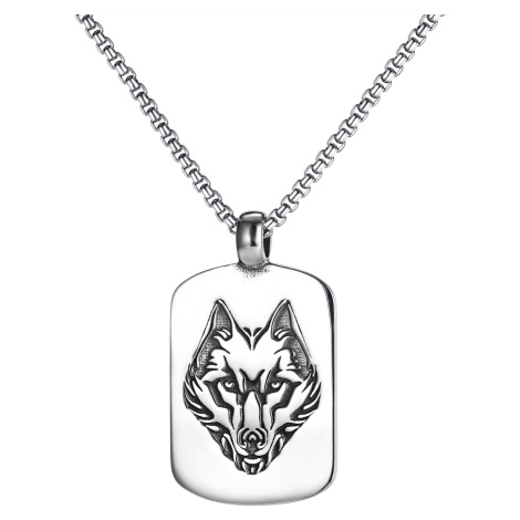 Troli Moderní ocelový náhrdelník Wolf VGX1824