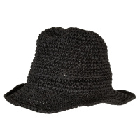 Braid Bast Bucket Hat černý