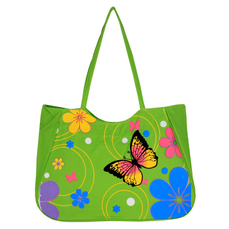 Farfalla Verde velká taška na pláž zelená