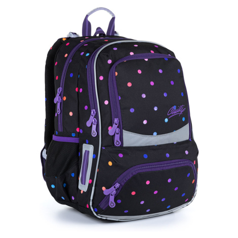 Studentský batoh Topgal NIKI s mini puntíky, černá