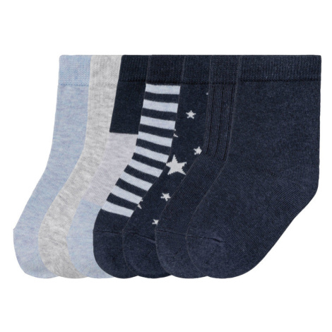 lupilu® Chlapecké ponožky s BIO bavlnou, 7 párů (pruhy navy modrá / šedá / světle modrá )