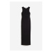 H & M - MAMA Žebrované šaty - černá