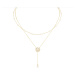 Éternelle Dvojitý náhrdelník s říčními perlami Kamélie - květina NH1199-MCK Zlatá 40 cm + 6 cm (