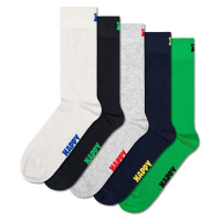 Ponožky Happy Socks 5-Pack Solid Socks 5-pack bílá barva, P001016