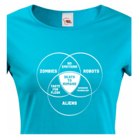 Dámské tričko Zombies, Robots, Aliens - ideální triko pro Geeky