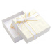 JKBOX Bílá papírová krabička s mašlí se zlatým okrajem na malou sadu IK007