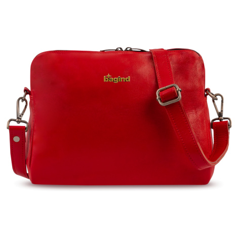 Bagind Moye Red - Dámská kožená crossbody kabelka červená, ruční výroba, český design