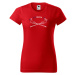DOBRÝ TRIKO Dámské tričko na vodu s potiskem AHOJ Barva: Červená