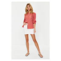 Trendyol Red Embroidered Detailed Woven Shirt