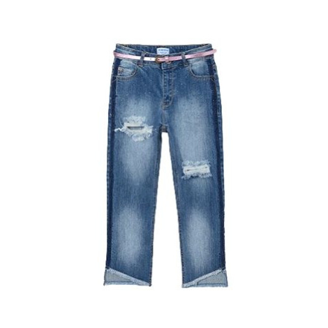 MAYORAL dívčí slim džíny s páskem a kamínky - 140 cm