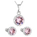 Evolution Group Sada šperků s krystaly Swarovski náušnice, řetízek a přívěsek růžové kulaté 3935