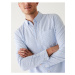Světle modrá pánská pruhovaná košile Marks & Spencer Oxford