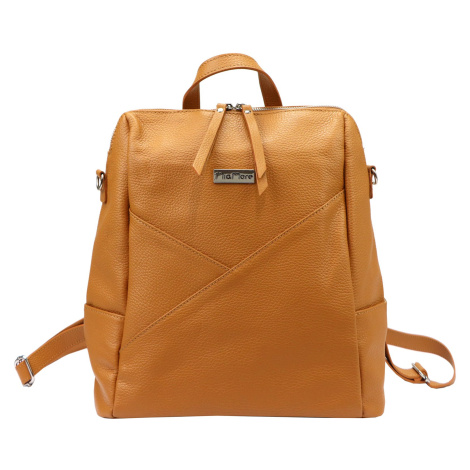 Dámský kožený batoh MiaMore 01-047 camel