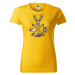 DOBRÝ TRIKO Dámské tričko s potiskem Jelen a šípy Barva: Žlutá