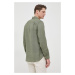 Plátěná košile Pepe Jeans Parkers pánská, zelená barva, regular, s klasickým límcem